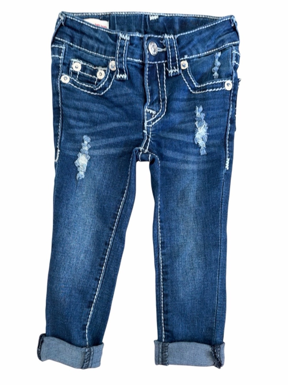 True Religion Kids Blue Denim Jeans with Signature Back Stitching